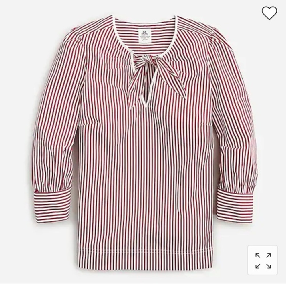 Thomas Mason® for J.Crew bow-neck top in stripe Size L